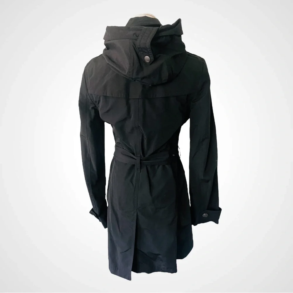 BURBERRY BRIT BLACK CLASSIC BELTED TRENCH COAT SIZE 8 - Picture 7 of 17